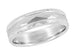 1950s Mid Century Modern Design Kaleidoscope & Chevrons Platinum Wedding Band - 6mm Wide