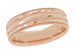 Retro Carved Kaleidoscope and Chevrons 14 Karat Rose Gold 6mm Wedding Band