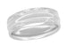 Platinum Circles & Chevrons 1950's Mid Century Modern Sculptural Wedding Band - 6mm Wide