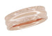 Circles and Chevrons 1950's 14K Rose Gold Retro Engraved Wedding Band - 6mm Wide