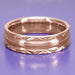 Circles and Chevrons 1950's 14K Rose Gold Retro Engraved Wedding Band - 6mm Wide