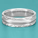 Circles and Chevrons 1950's Retro Carved Wedding Band in White Gold - 6mm Wide