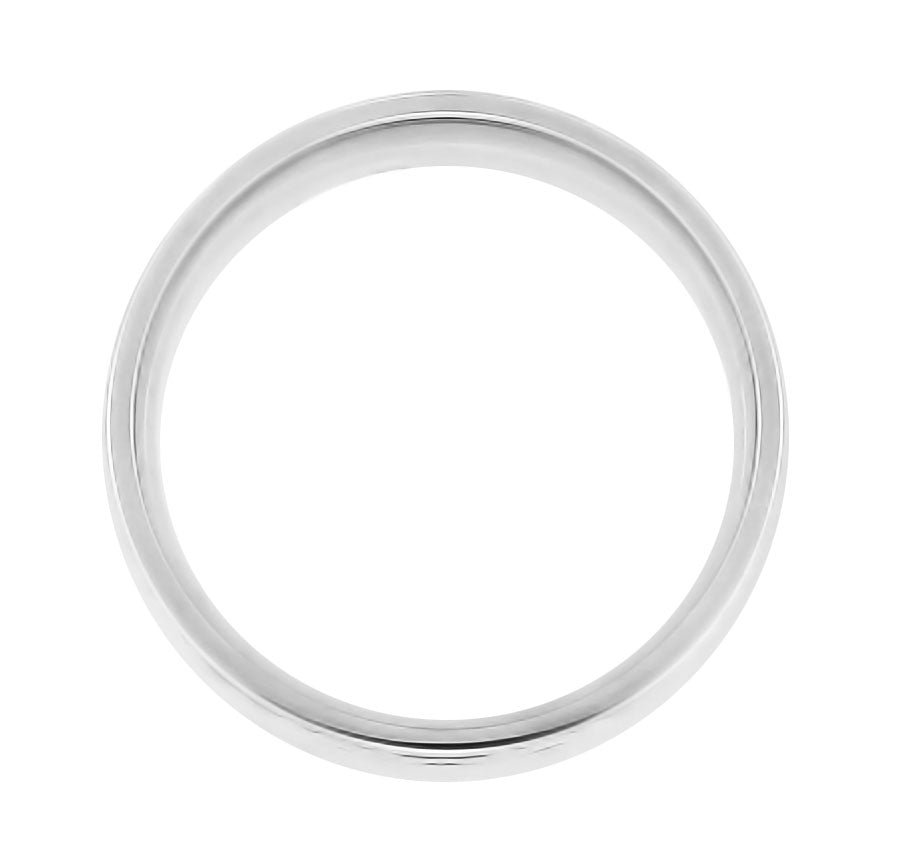 Circles and Chevrons 1950's Retro Carved Wedding Band in White Gold - 6mm Wide - Item: R860W10 - Image: 2