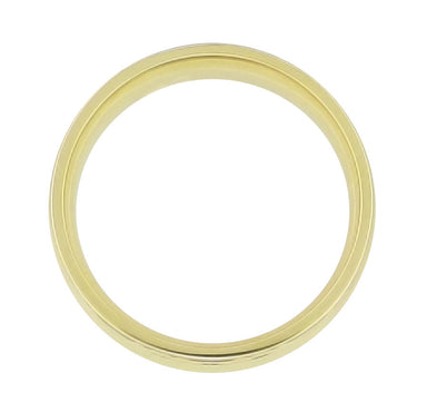 Mid Century Modern Circles and Chevrons Retro Engraved 6mm Wide Wedding Band in Yellow Gold - alternate view