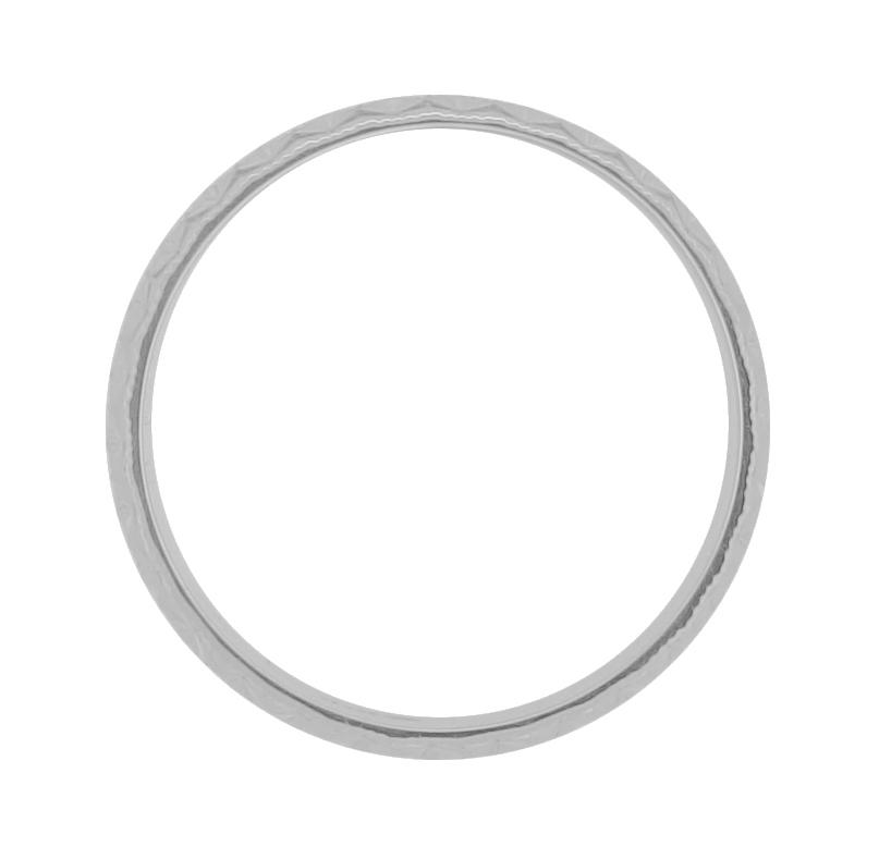 Mid Century Modern Vintage Starbursts Engraved Wedding Band in 10K or 14K White Gold - 6mm Wide - Item: R861W10 - Image: 3