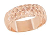 Rose Gold 6mm Wide 1950s Vintage Starbursts Wedding Band