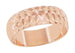 Mid Century Modern Engraved Starbursts Wedding Band in 14 Karat Rose Gold - 6mm Wide