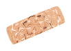 Vintage Starbursts Rose Gold 8mm Wide Sculptural Mid Century Modern Wedding Band
