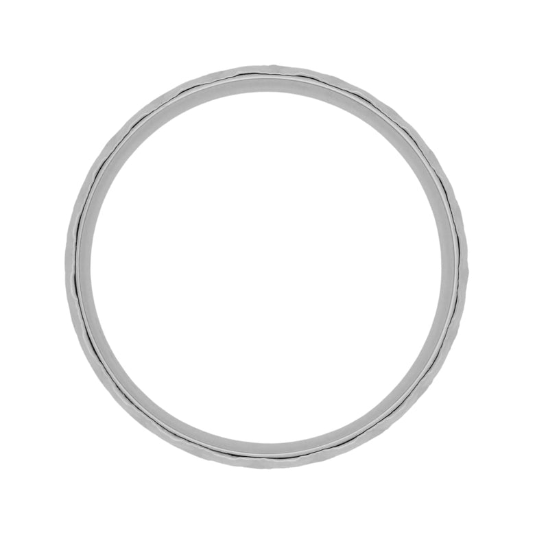 8mm Wide Vintage Starbursts Engraved Mid Century Modern White Gold Wedding Ring - Item: R861W8 - Image: 3