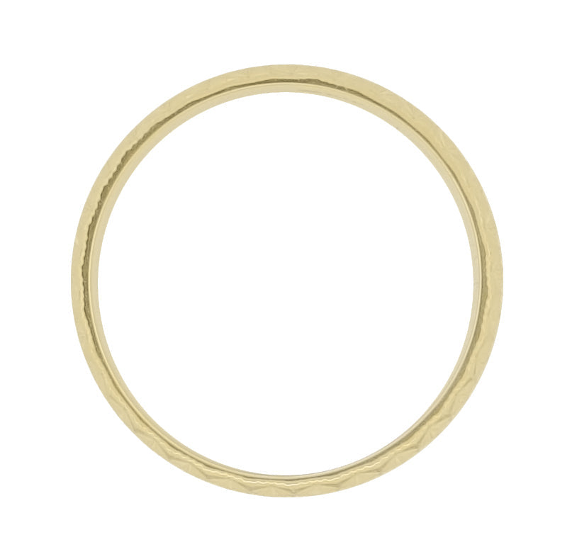 1950s Yellow Gold Mid Century Modern Starburst Carved Wedding Band - 6mm Wide - Item: R861Y10 - Image: 3
