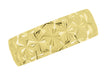 Yellow Gold Vintage Starbursts Engraved Mid Century Modern Wedding Ring  - 8mm Wide