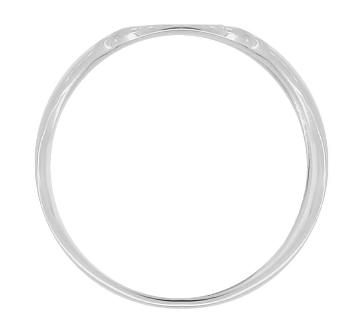 Small Victorian Shield Signet Ring in White Gold - Perfect Pinky Signet Ring - Item: R874W10 - Image: 3