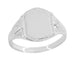 Small Victorian Shield Signet Ring in White Gold - Perfect Pinky Signet Ring