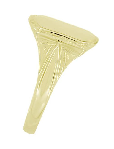 Victorian Vintage Style Small Yellow Gold Signet Ring - alternate view
