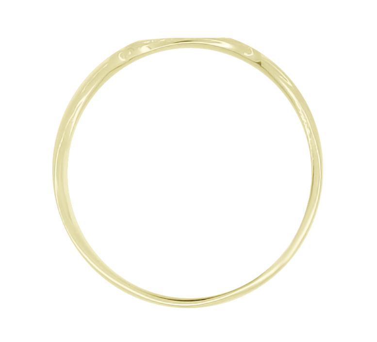 Victorian Vintage Style Small Yellow Gold Signet Ring - Item: R874Y10 - Image: 3
