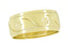 Antique Design Scrolls and Stars Victorian Wide Wedding Ring in Yellow Gold - 7mm Width
