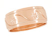 Rose Gold Vintage Style Scrolls & Stars Victorian 7mm Wide Wedding Wedding Band