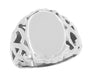 Art Nouveau Filigree Vines 14 Karat White Gold Oval Signet Ring