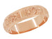 Victorian Hand Engraved Floral Antique Style Wedding Band in 14K Rose Gold - 6mm Wide