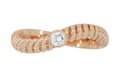 1970's Rose Gold Boho Twist Diamond Solitaire Ring