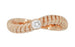 1970's Rose Gold Boho Twist Diamond Solitaire Ring