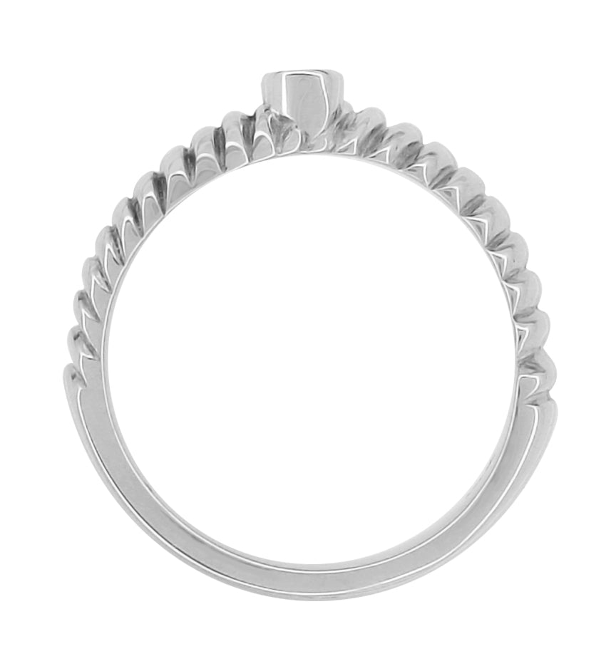 1970's Sculptural Twist Diamond Band in 14 Karat White Gold - Item: R887W-LC - Image: 2
