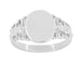 Fleur-de-Lis Victorian Oval Signet Ring in White Gold