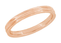 4mm Retro Moderne Double Grooved Wedding Band in 14K Rose Gold