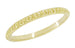 Mid Century Modern Geometric Pattern Thin Wedding Band in 14 Karat Yellow Gold - 1.9mm Wide