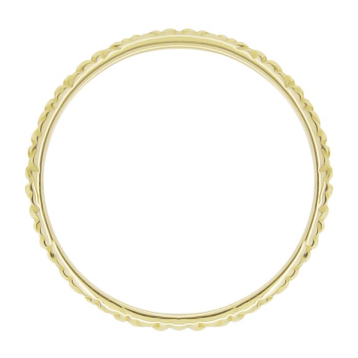 Side View 1950s Mid Century Retro Moderne Thin Yellow Gold Geometric Pattern Vintage Wedding Band - 1.9mm
