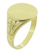 Kent Victorian Engraved Antique Style Oval Signet Ring in Yellow Gold