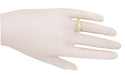 Yellow Gold Art Deco Engraved Scrolls and Flowers 1/2 Carat Filigree Diamond Engagement Ring