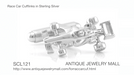 Race Car Cufflinks in Sterling Silver
