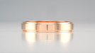 Retro 1950's Rose Gold 4mm Wide Flat Groove Edge Wedding Band