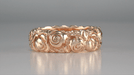 Retro Carved Roses 14 Karat Rose Gold Wedding Band - 6.3mm Wide