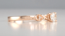 Retro Moderne 1/4 Carat Diamond Engagement Ring in 14 Karat Rose Gold | 1940's Vintage Style