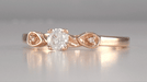 Retro Moderne White Sapphire Engagement Ring in 14 Karat Rose Gold