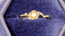 Retro Moderne Yellow Gold Blooming Rose Diamond Promise Ring - 10K or 14K