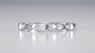 Retro Moderne Hearts Diamond Promise Ring in White Gold