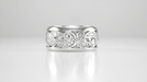 Retro Moderne Scrolls and Leaves Filigree Wide Band Ring in Sterling Silver | 8.5mm Wide