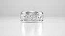 Retro Moderne Scrolls and Leaves Filigree Wide Band Ring in Sterling Silver | 8.5mm Wide