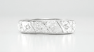 Riverton Antique Engraved Filigree Art Deco Diamond Wedding Band in Platinum - Size 6 3/4