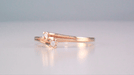 Rose Gold 1950's Mid Century Modern Bypass Diamond Promise Ring