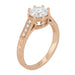 Antique Style Rose Gold Royal Crown Engagement Ring Mounting for a 1 - 1.25 Carat Round Diamond