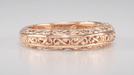 Rose Gold Edwardian Filigree Flowing Scrolls Wedding Band