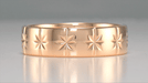 Rose Gold 6mm 1950's Radiating 8 Ray Stars Vintage Style Wedding Band