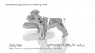 Rottweiler Dog Cufflinks in Sterling Silver