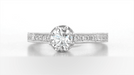Royal Crown 1/2 Carat Antique Style Engraved Engagement Ring in Platinum