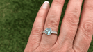 Royal Crown 1 Carat Aquamarine Antique Style Engraved Engagement Ring in 18 Karat White Gold
