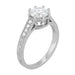 Royal Crown 1 - 1.25 Carat Antique Style Engraved Platinum Engagement Ring Setting